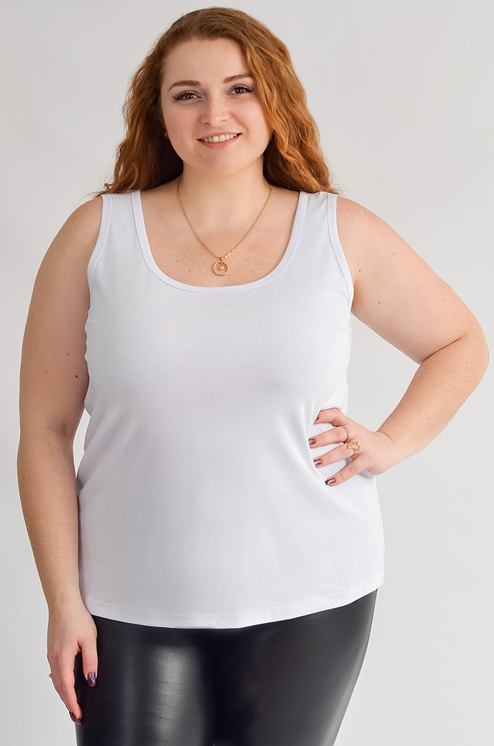 Однотонна базова майка великих розмірів