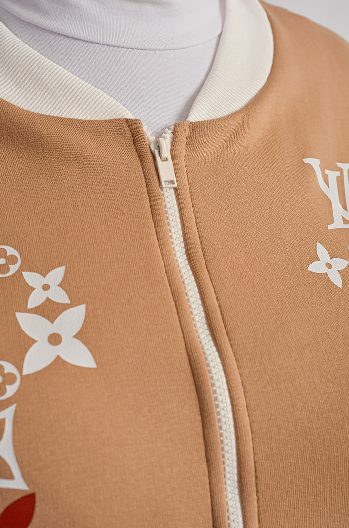 Тепла мастерка з флісової тринитки зі стильним принтом великих розмірів