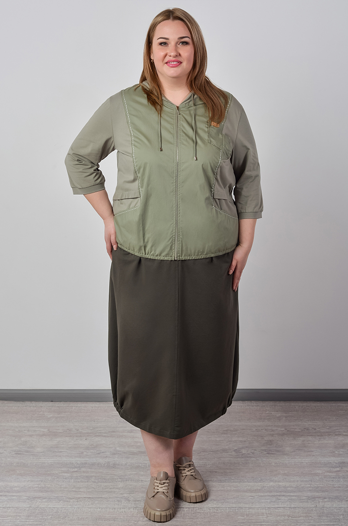 Мастерка однотонного цвета с белой строчкой больших размеров