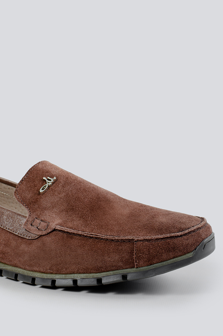 Мокасини замшеві у кольорі мокко великих розмірів