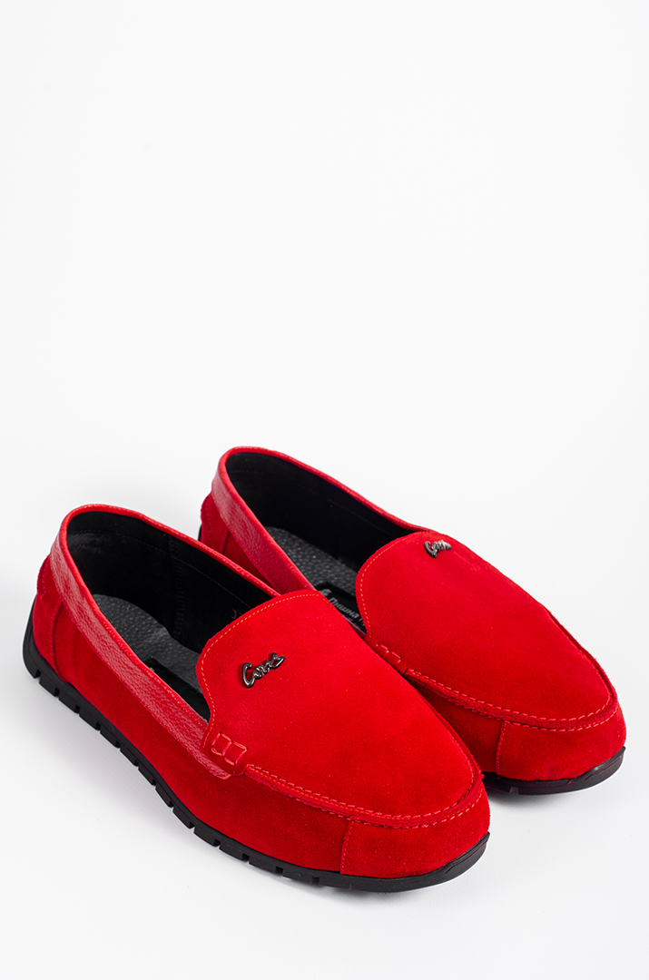 Мокасини червоні на дуже широкі ніжки з кісточкою, високий підйом великих розмірів