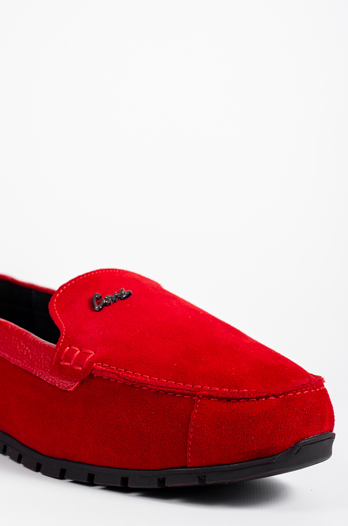 Мокасини червоні на дуже широкі ніжки з кісточкою, високий підйом великих розмірів