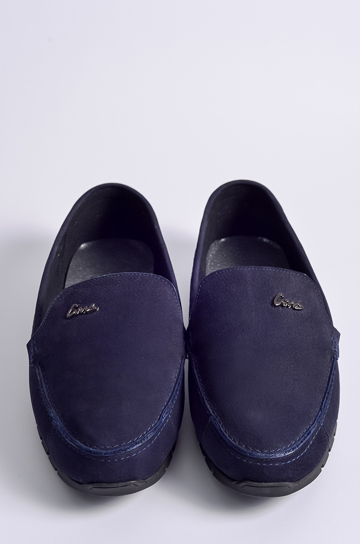 Мокасини темно-синього кольору на дуже широкі ніжки великих розмірів