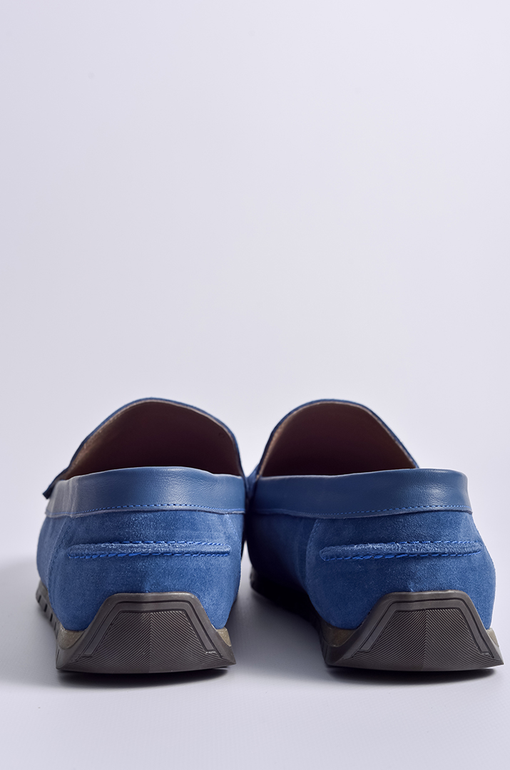 Мокасини блакитні на дуже широкі ніжки великих розмірів