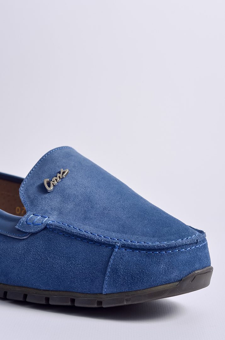 Мокасини блакитні на дуже широкі ніжки великих розмірів