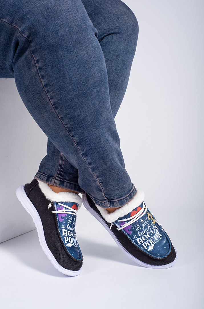 Текстильні мокасини з принтом "Фокус-Покус" великих розмірів