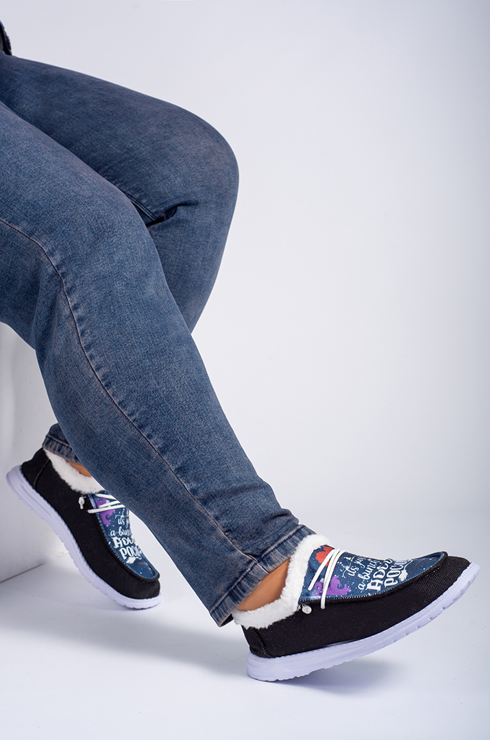 Текстильні мокасини з принтом "Фокус-Покус" великих розмірів