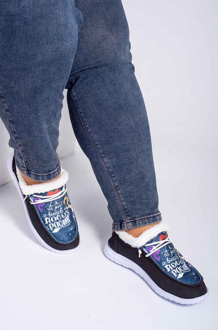 Текстильні мокасини з принтом "Фокус-Покус" великих розмірів