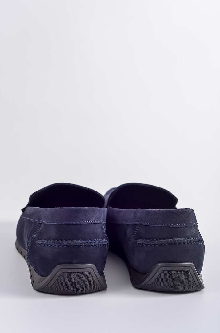 Темно-сині мокасини з нубуку великих розмірів