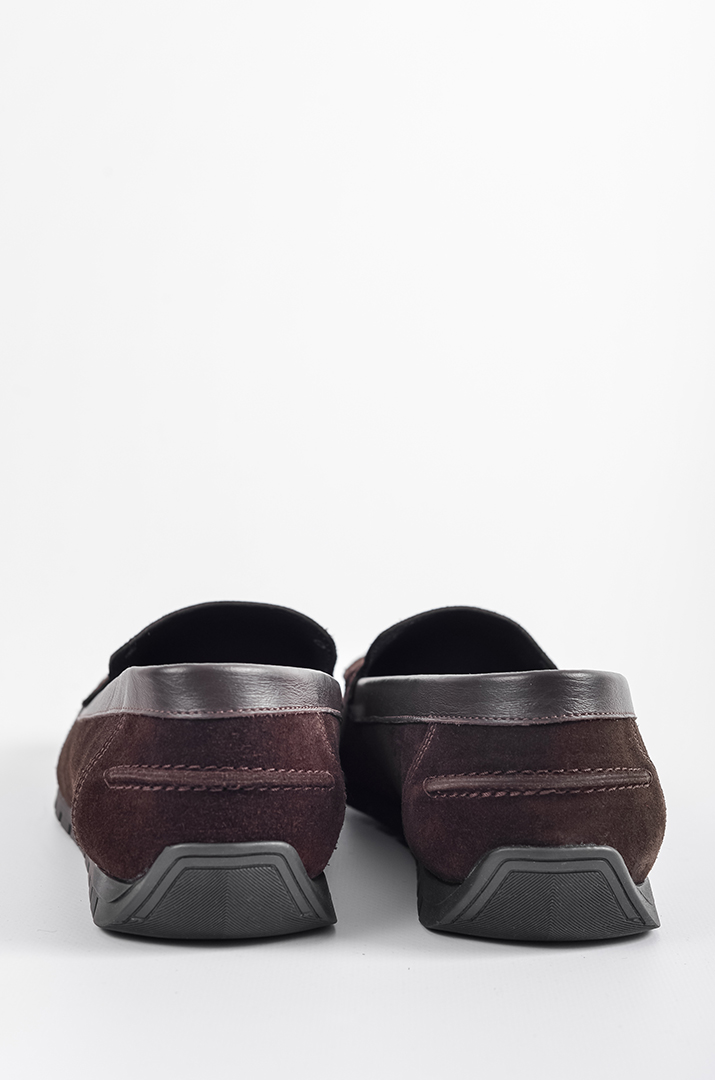 Мокасини в шоколадному кольорі із замші великих розмірів