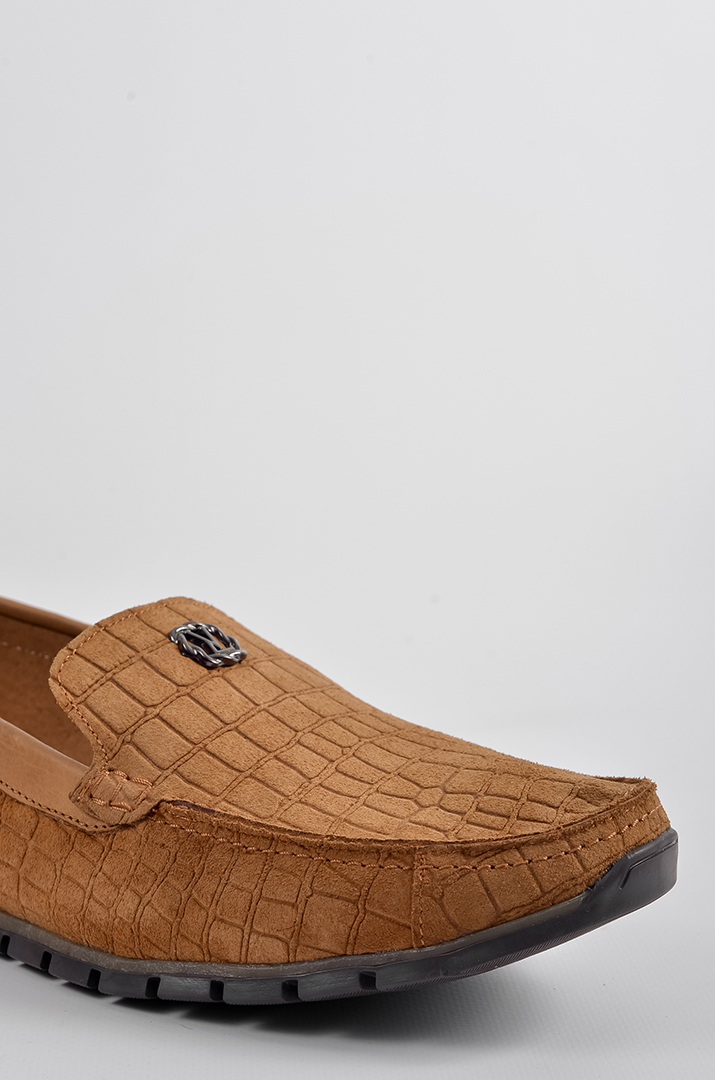 Мокасини в рудому відтінку з рельєфною текстурою великих розмірів