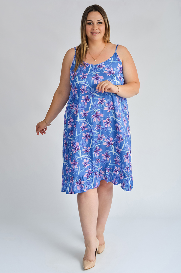 Шовкова нічна сорочка в різних принтах великих розмірів