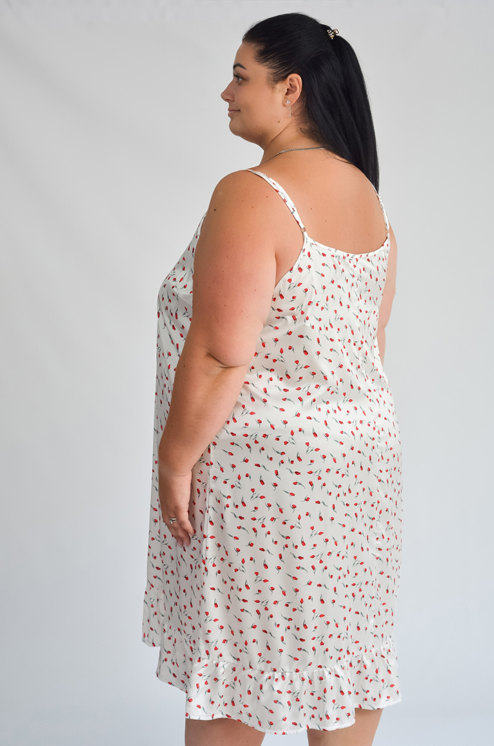 Шовкова нічна сорочка в різних принтах великих розмірів