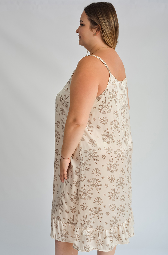 Шовкова нічна сорочка в різних принтах великих розмірів