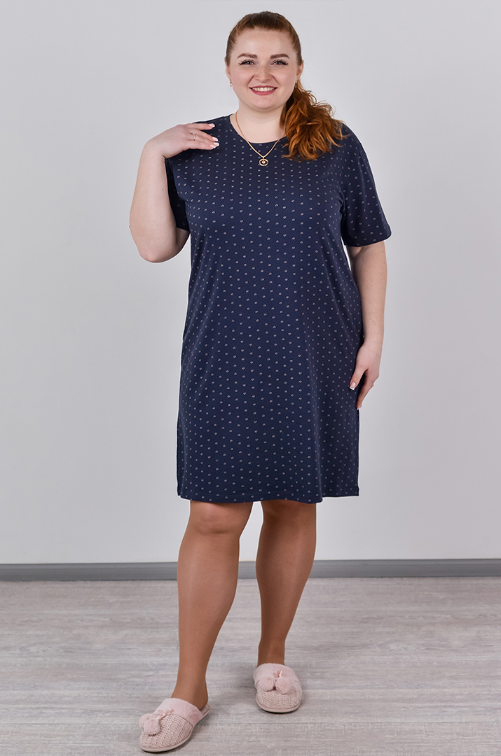 Нічна сорочка коротка в принт великих розмірів