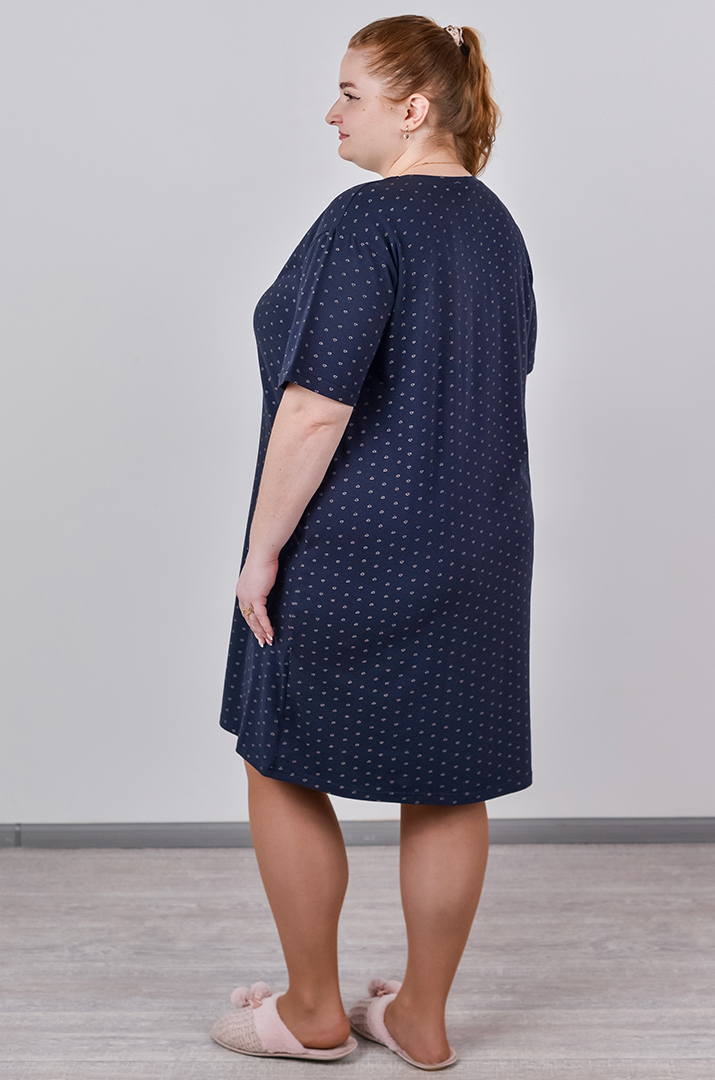 Нічна сорочка коротка в принт великих розмірів