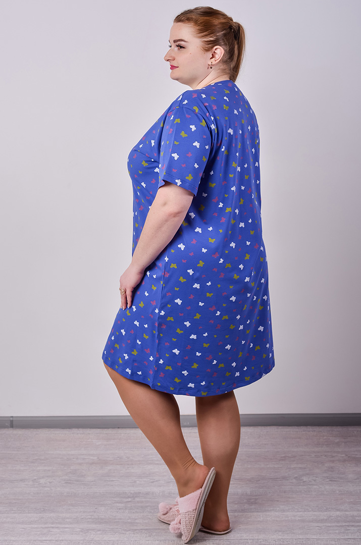 Нічна сорочка коротка в принт великих розмірів