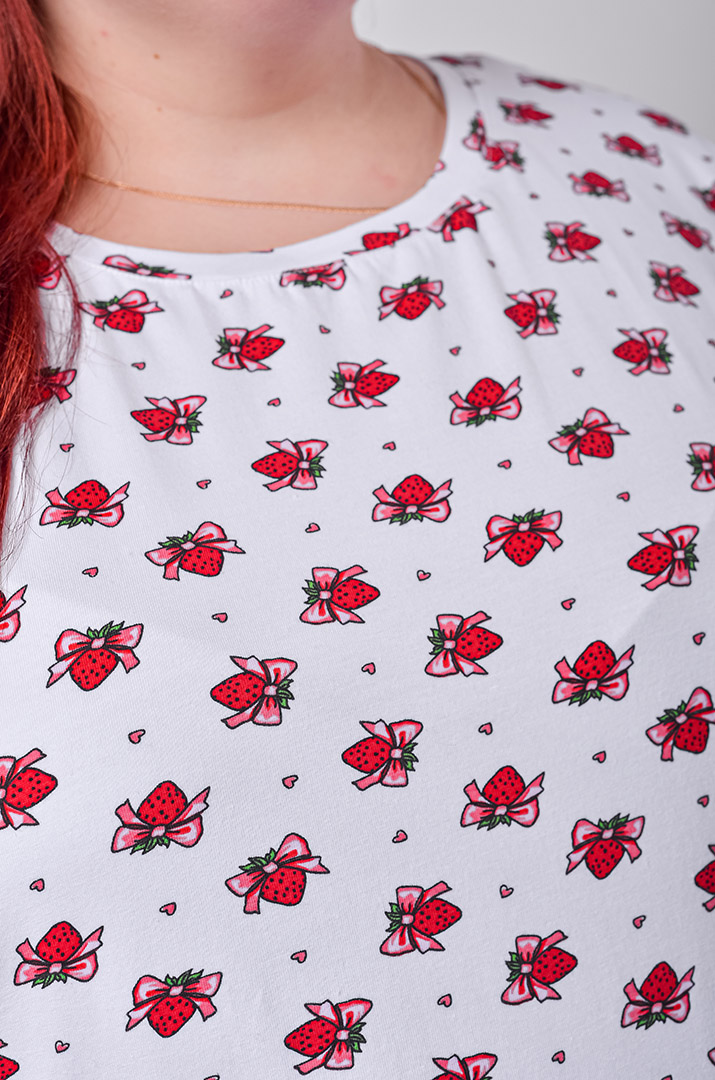 Нічна сорочка коротка в принт великих розмірів