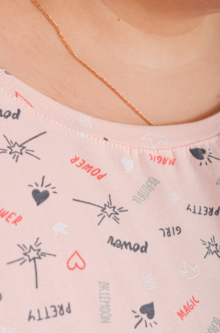 Нічна сорочка коротка в принт великих розмірів