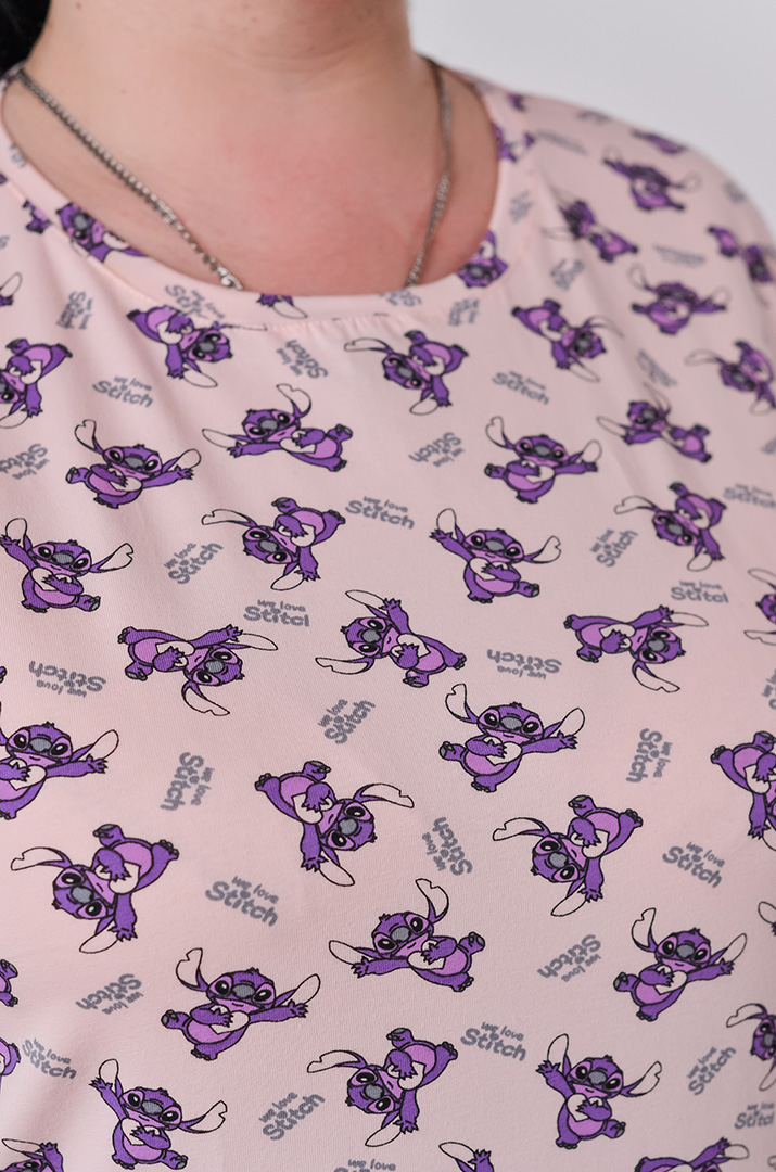 Нічна сорочка коротка в принт великих розмірів