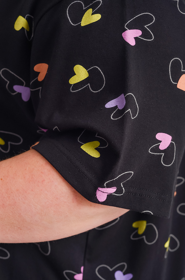 Нічна сорочка коротка в принт великих розмірів