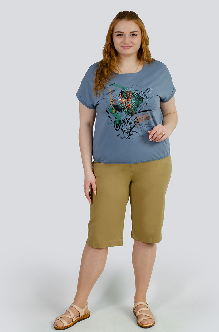 Капрі котонові в різних кольорах великих розмірів