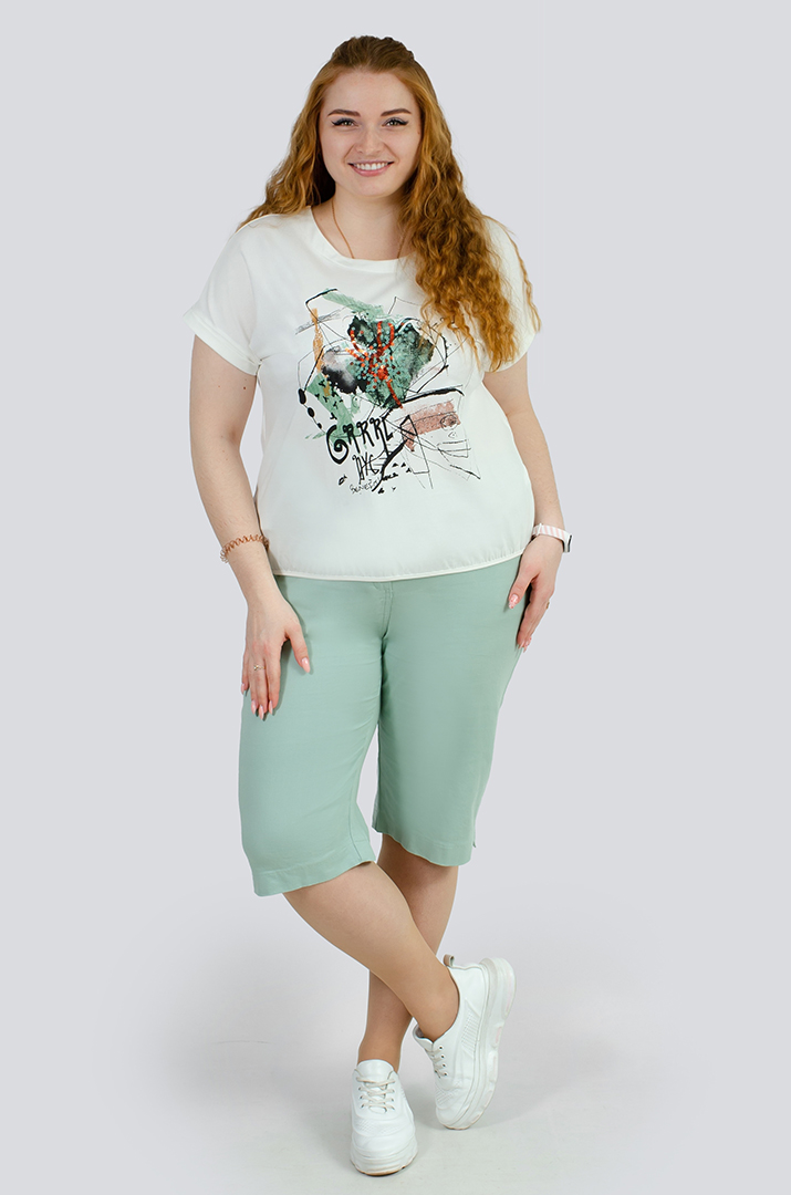 Капрі котонові в різних кольорах великих розмірів