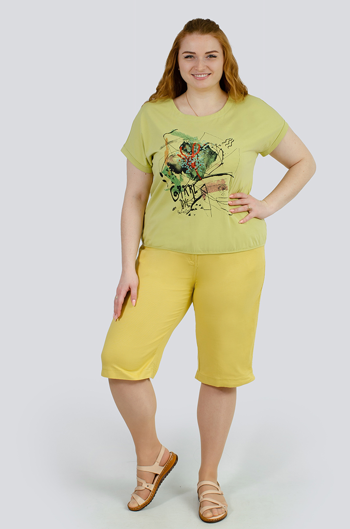 Капрі котонові в різних кольорах великих розмірів