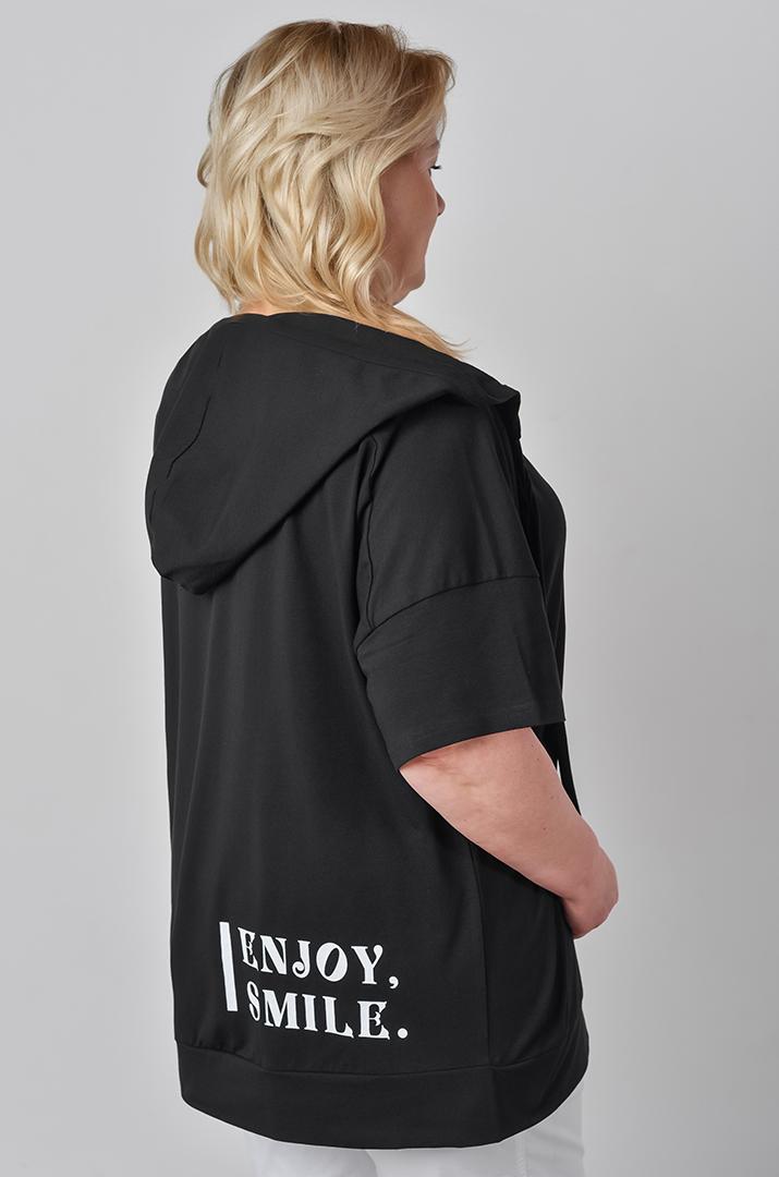 Блуза спорт з відкритими плечима та декоративними зав’язками великих розмірів