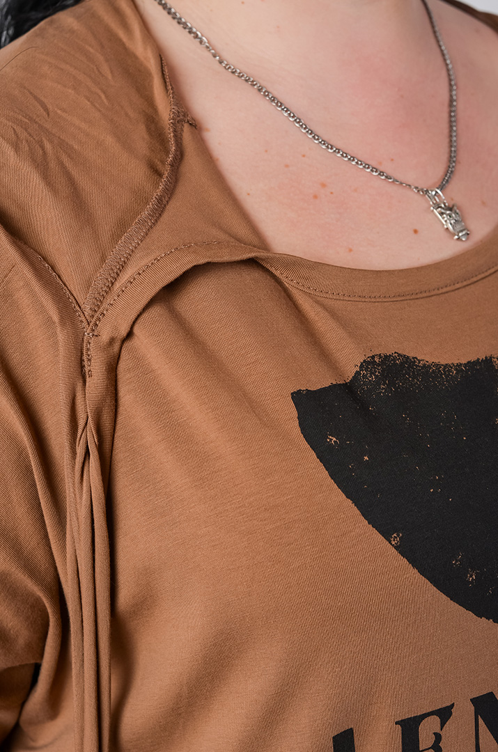 Блуза спорт з відкритими плечима та декоративними зав’язками великих розмірів