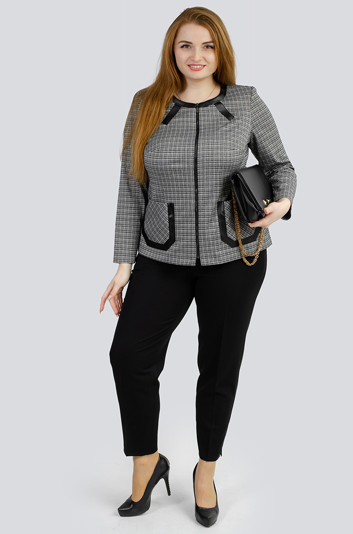 Стильный пиджак в клетку в разных цветах супер батал