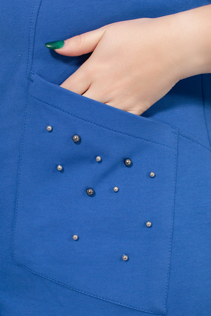 Піджак з кишенями декорованими перлинами батал