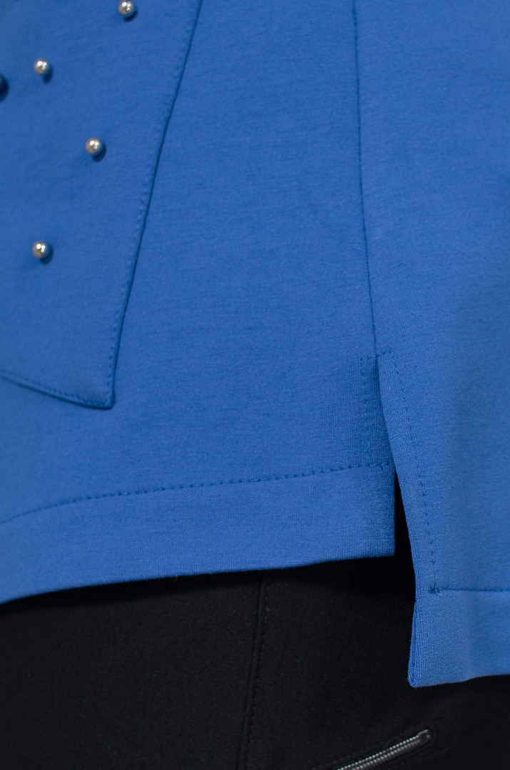 Піджак з кишенями декорованими перлинами батал