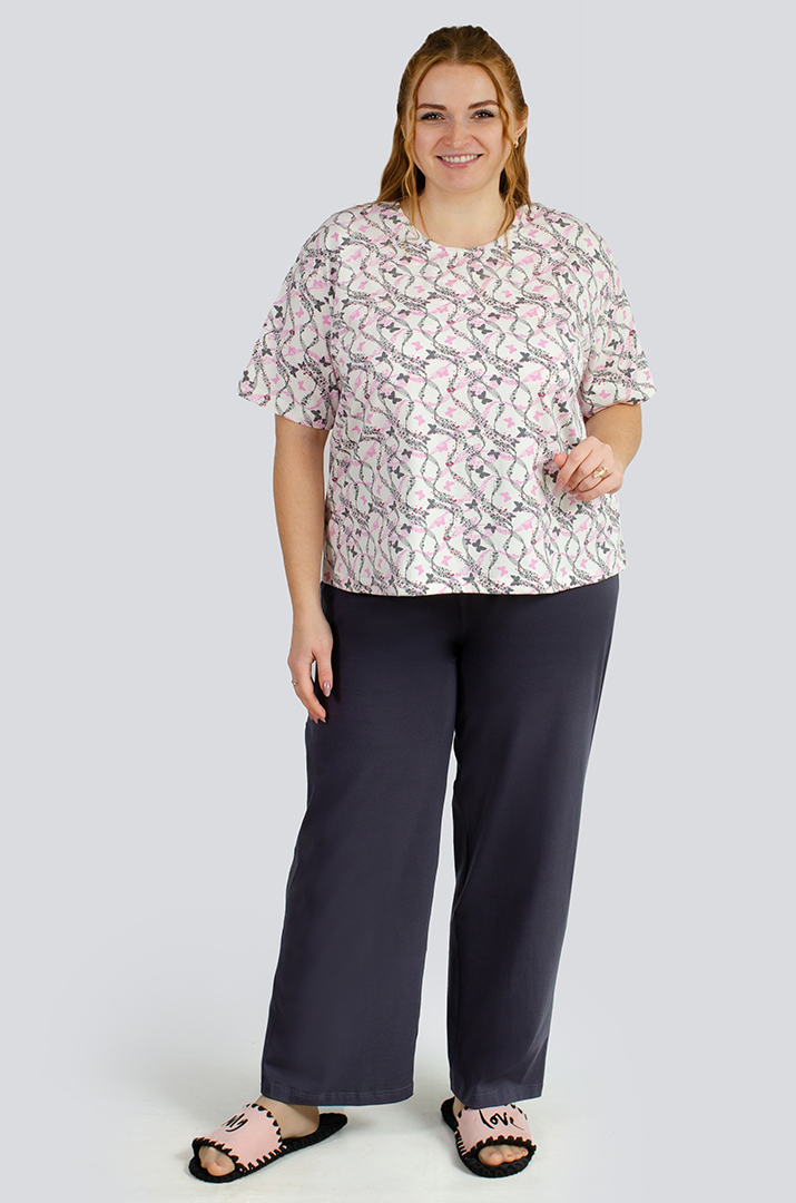 Піжама з брюками великих розмірів