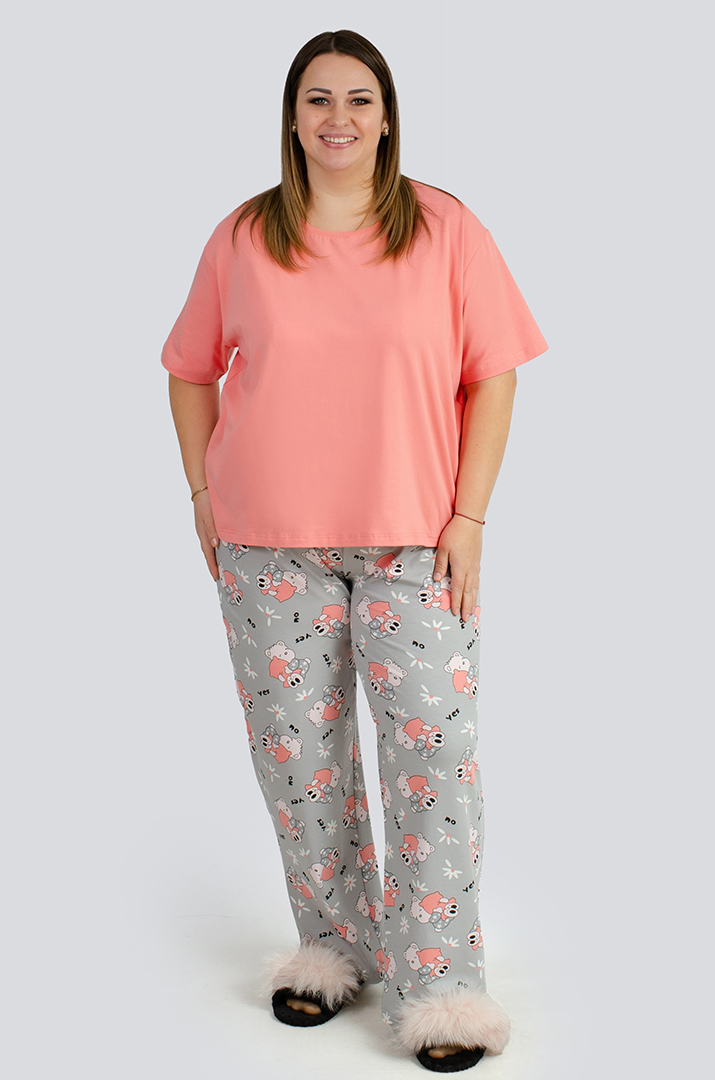Піжама з брюками великих розмірів