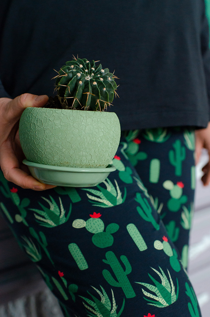 Трикотажная пижама с брюками больших размеров