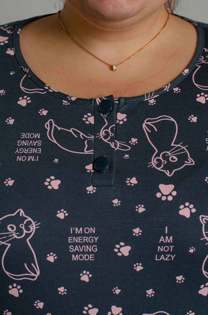 Трикотажная пижама с брюками больших размеров