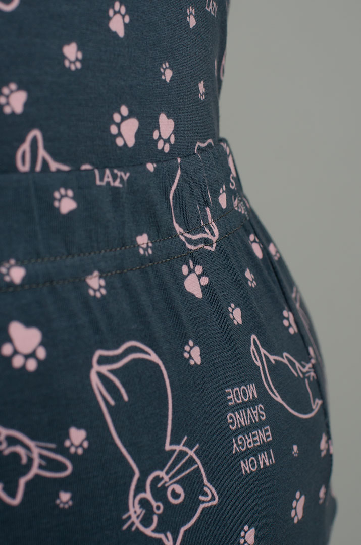 Трикотажная пижама с брюками больших размеров