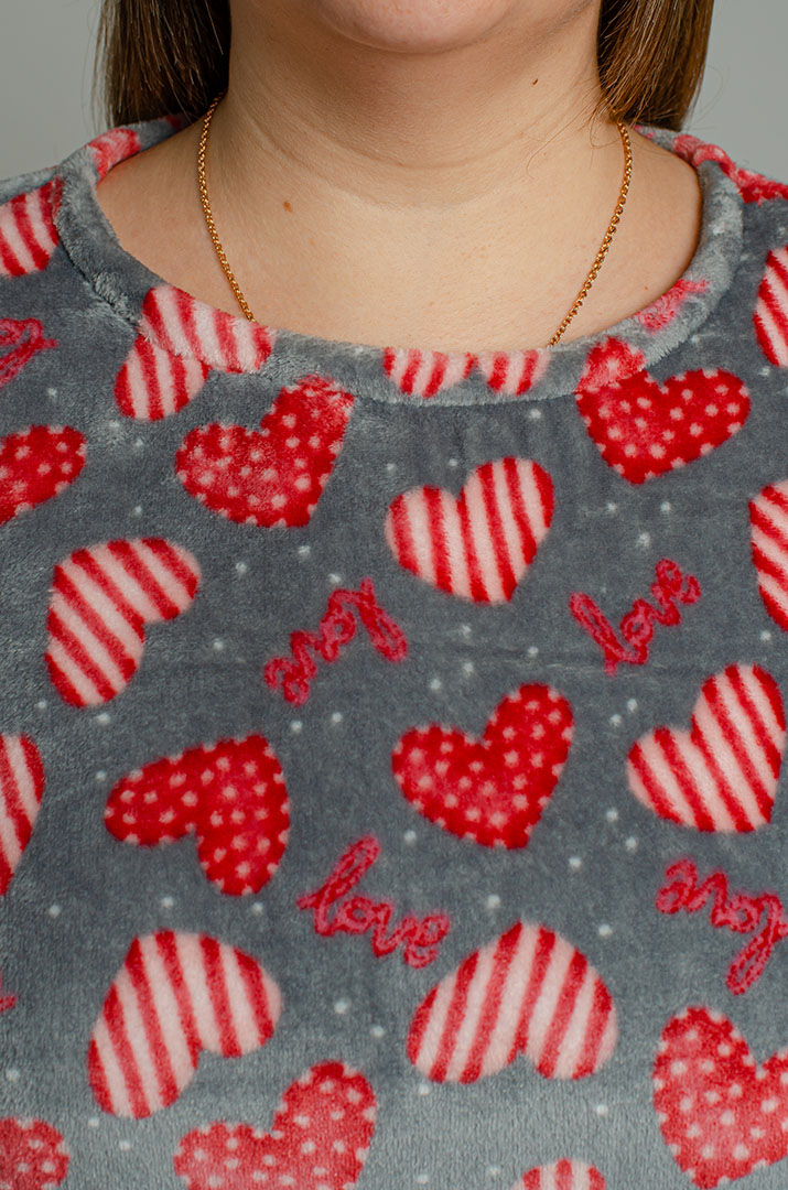 Махровая пижама в принт больших размеров