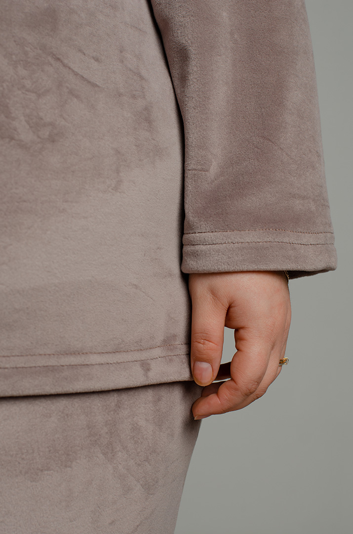 Піжама з брюками велюрова великих розмірів