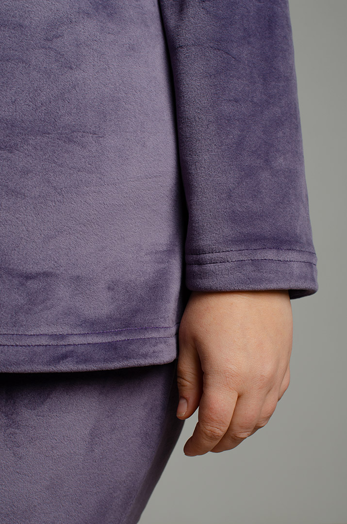 Піжама з брюками велюрова великих розмірів