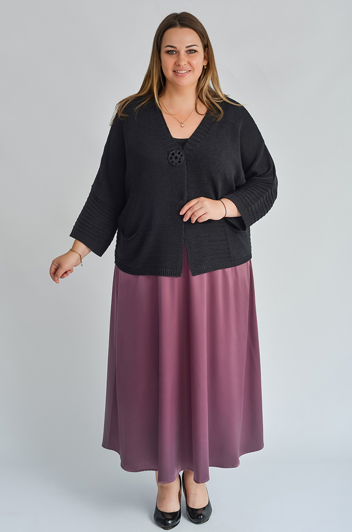 Жакет в'язаний з прикрасою великих розмірів