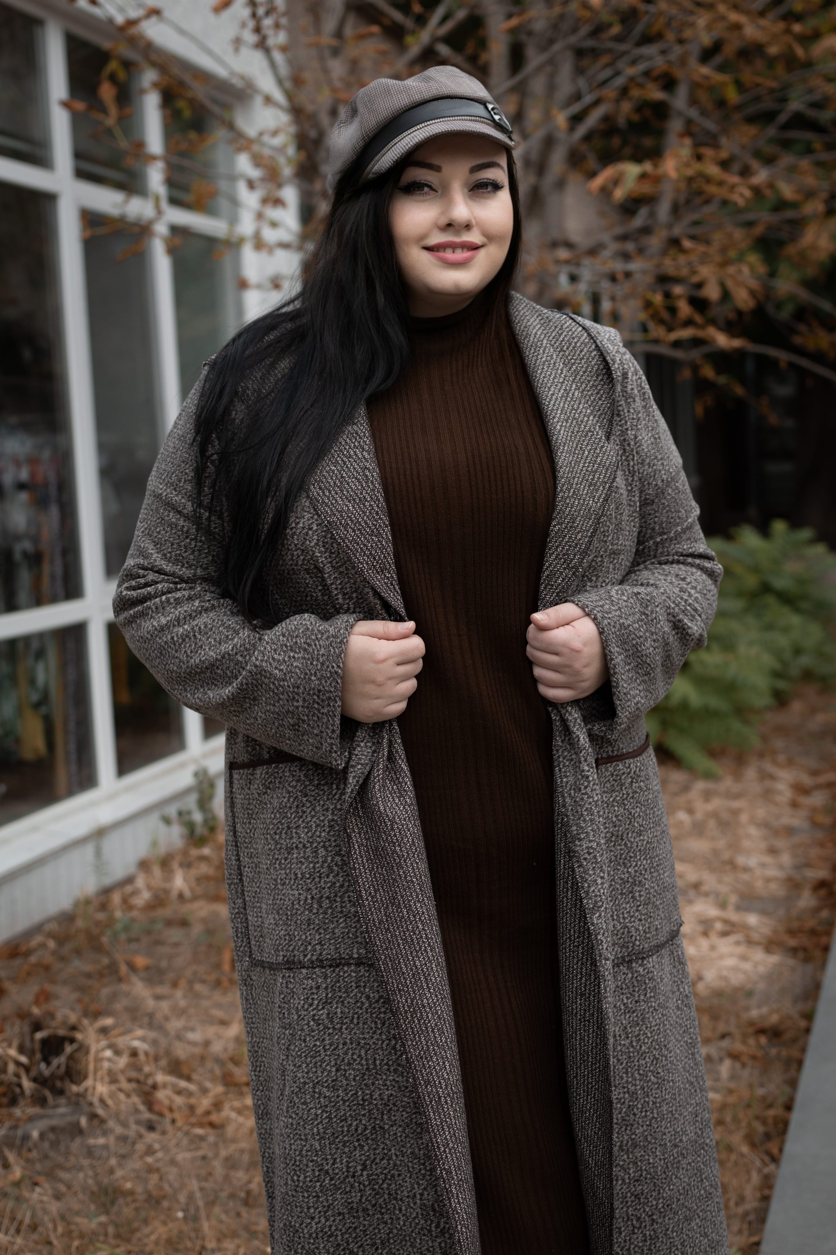 Пальто букле з прикрасою супер батал