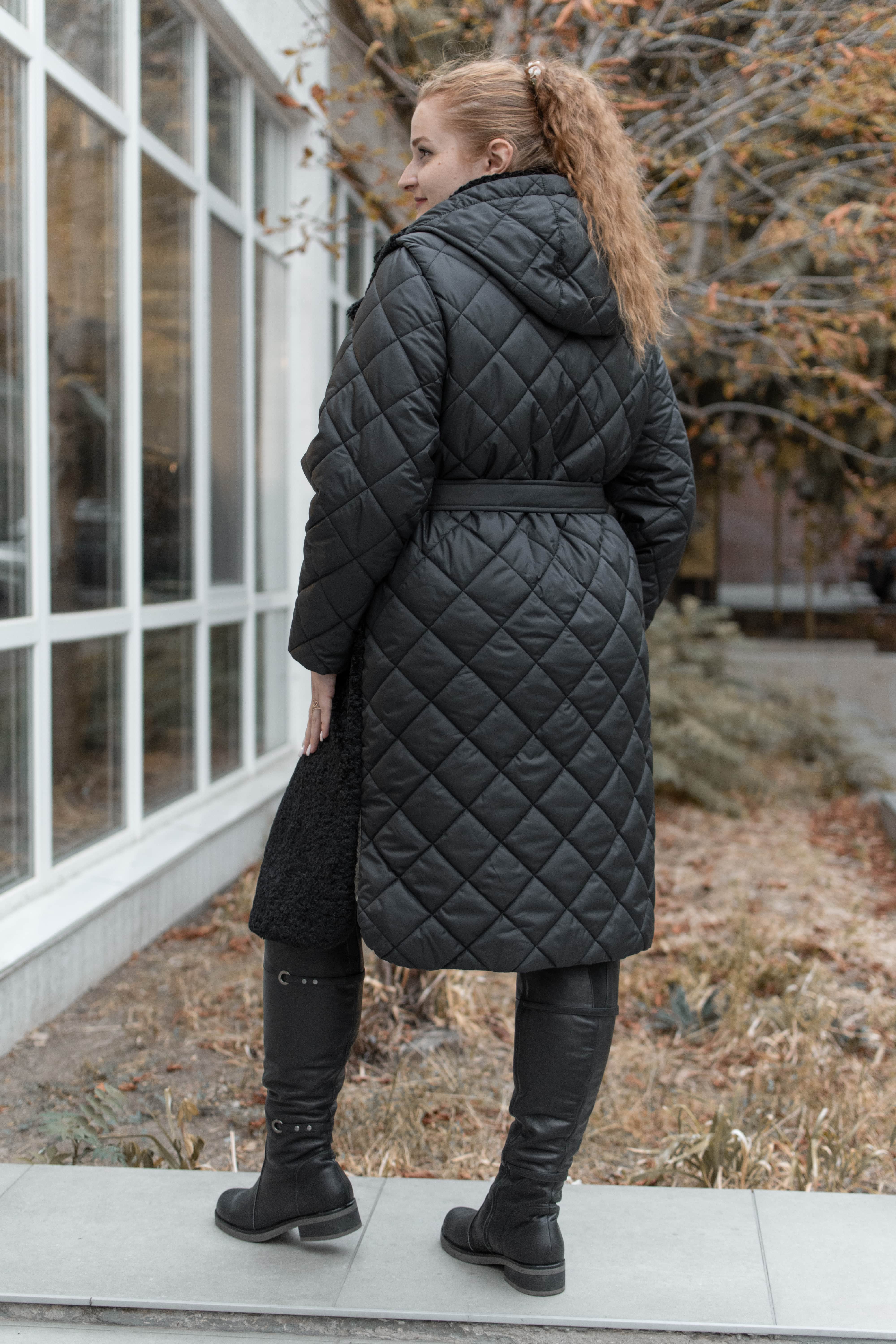 Пальто-трансформер плащівка та штучне хутро батал