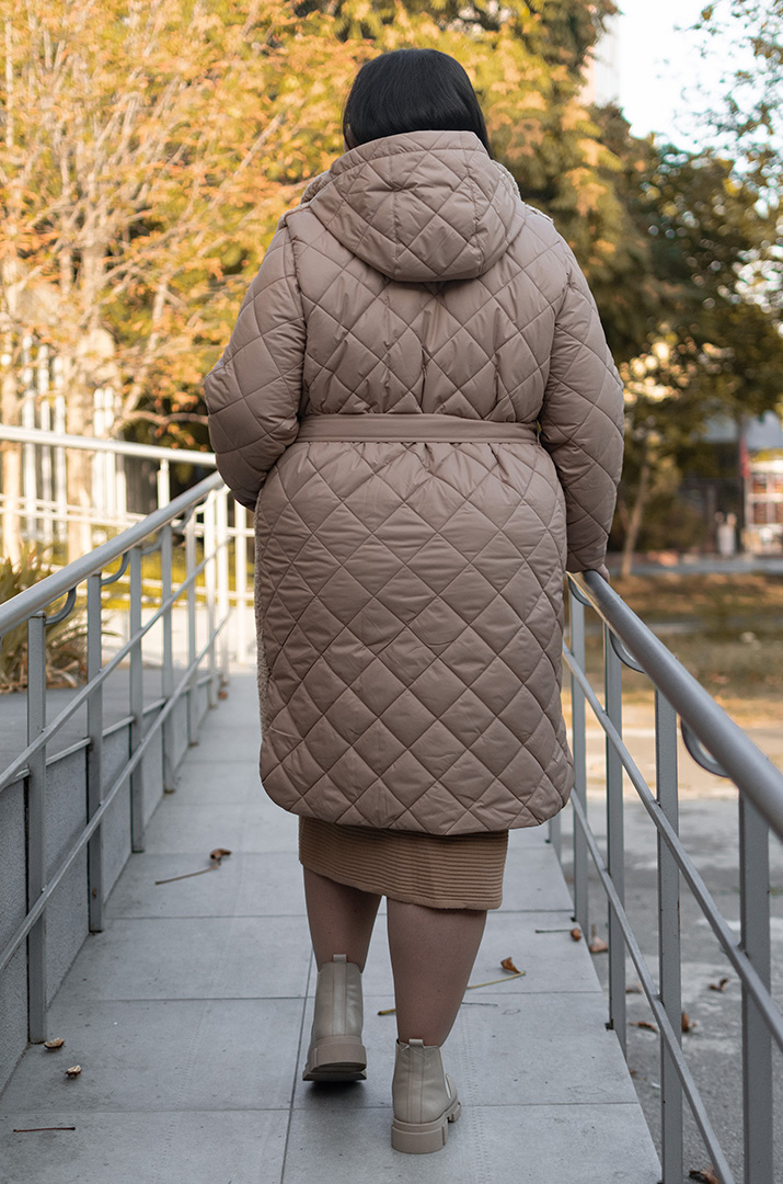 Пальто-трансформер плащівка та штучне хутро батал