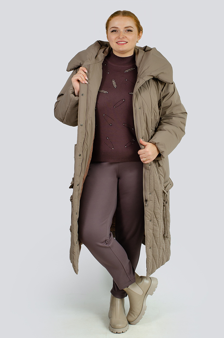 Пальто з декоративними кишенями великих розмірів