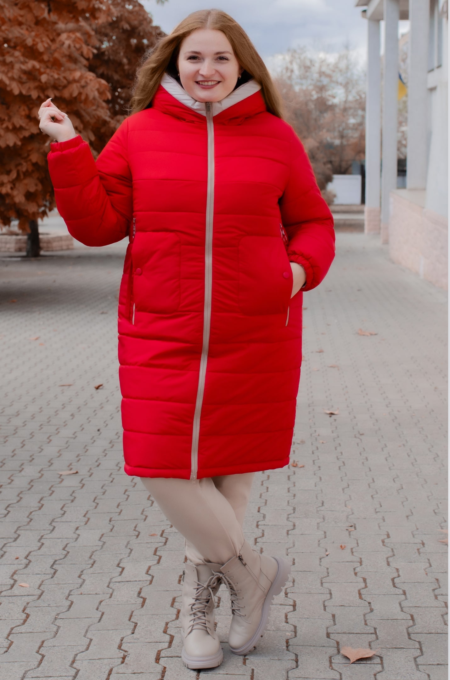 Пальто двостороннє тепле великих розмірів