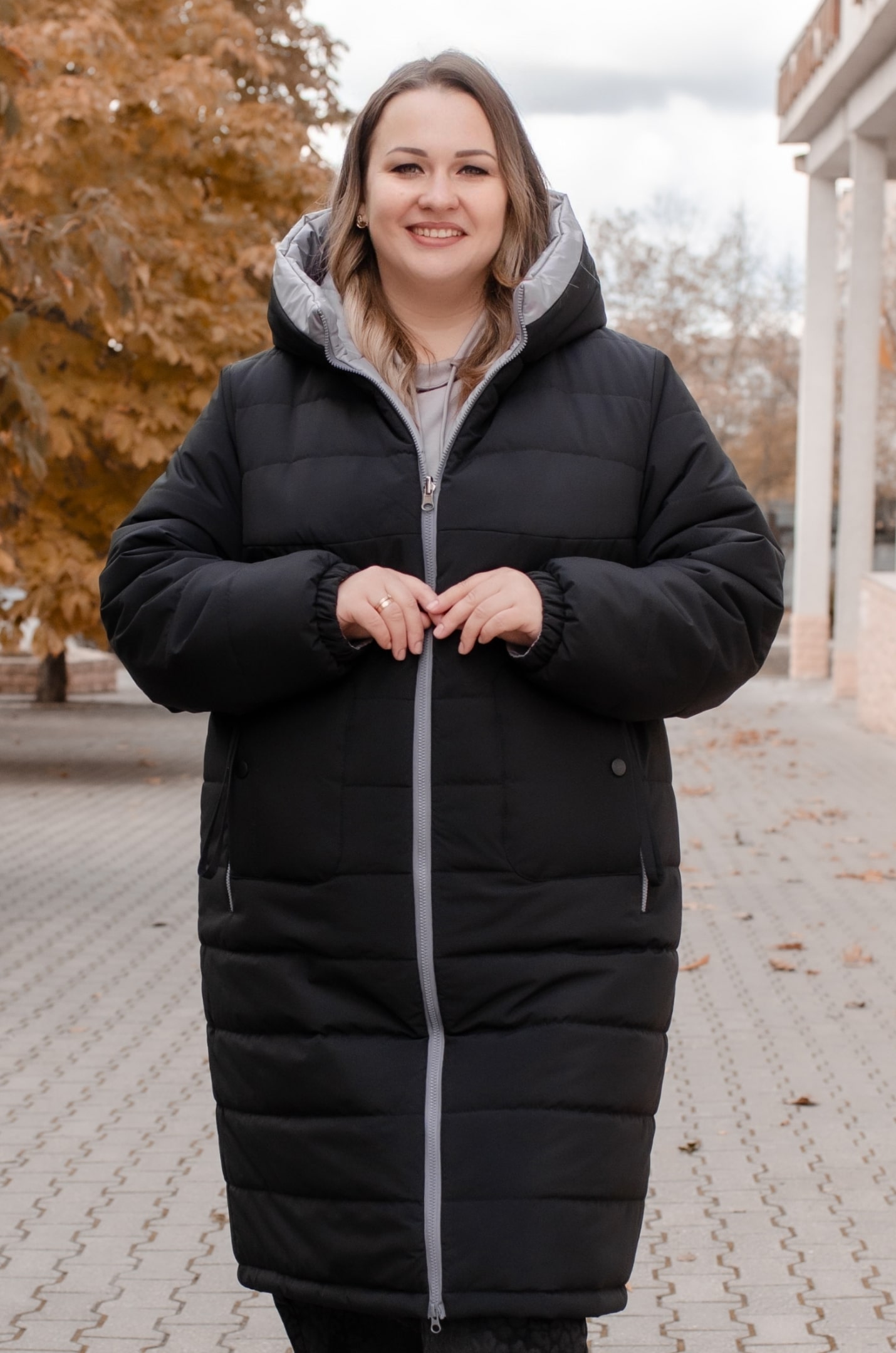 Пальто двостороннє тепле великих розмірів