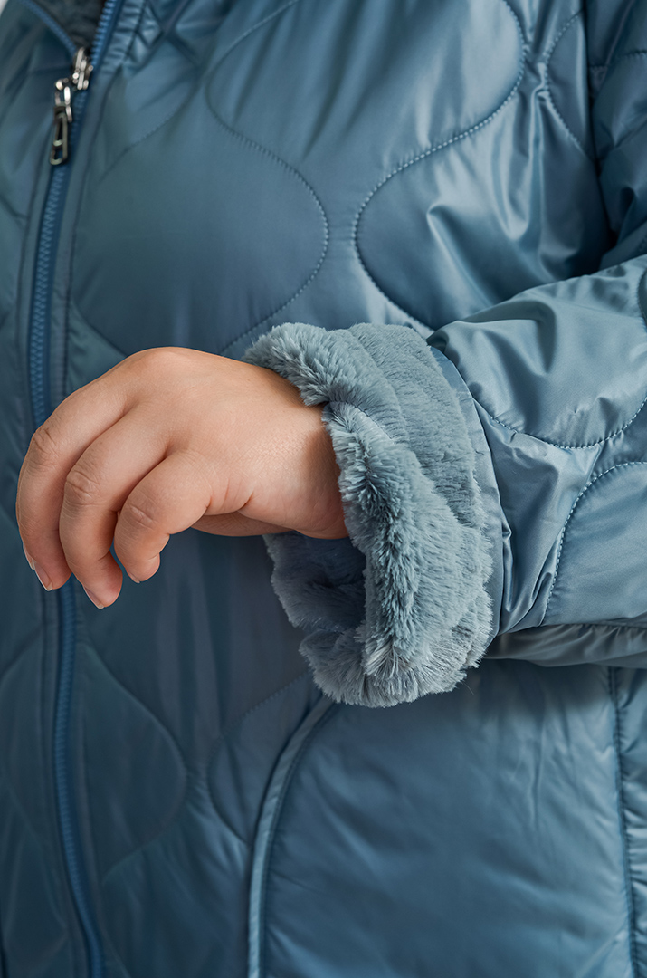 Пальто двостороннє в ментоловому кольорі великих розмірів