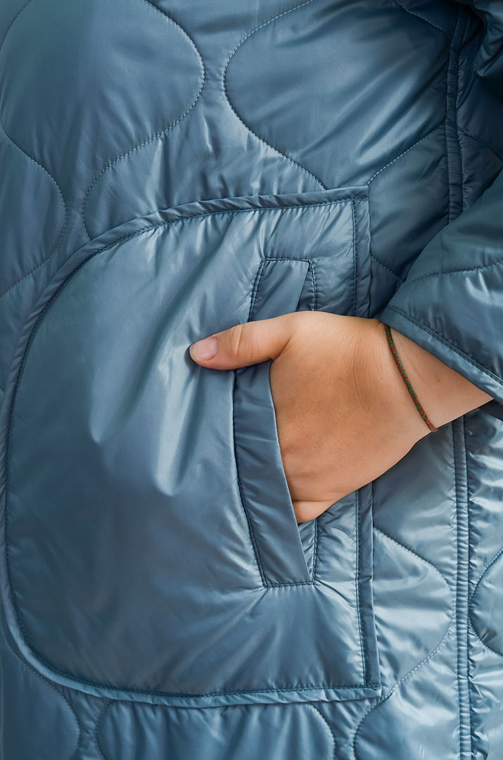 Пальто двостороннє в ментоловому кольорі великих розмірів